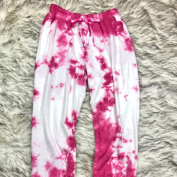 NEW Pink Tie Dye Sweatpants Loungewear Size large - Picture 5 of 7